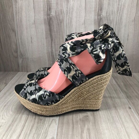 Ugg Wedge Sandals Womens 9 Lucianna Wrap Espadrille Platform Shoes - Picture 2 of 12